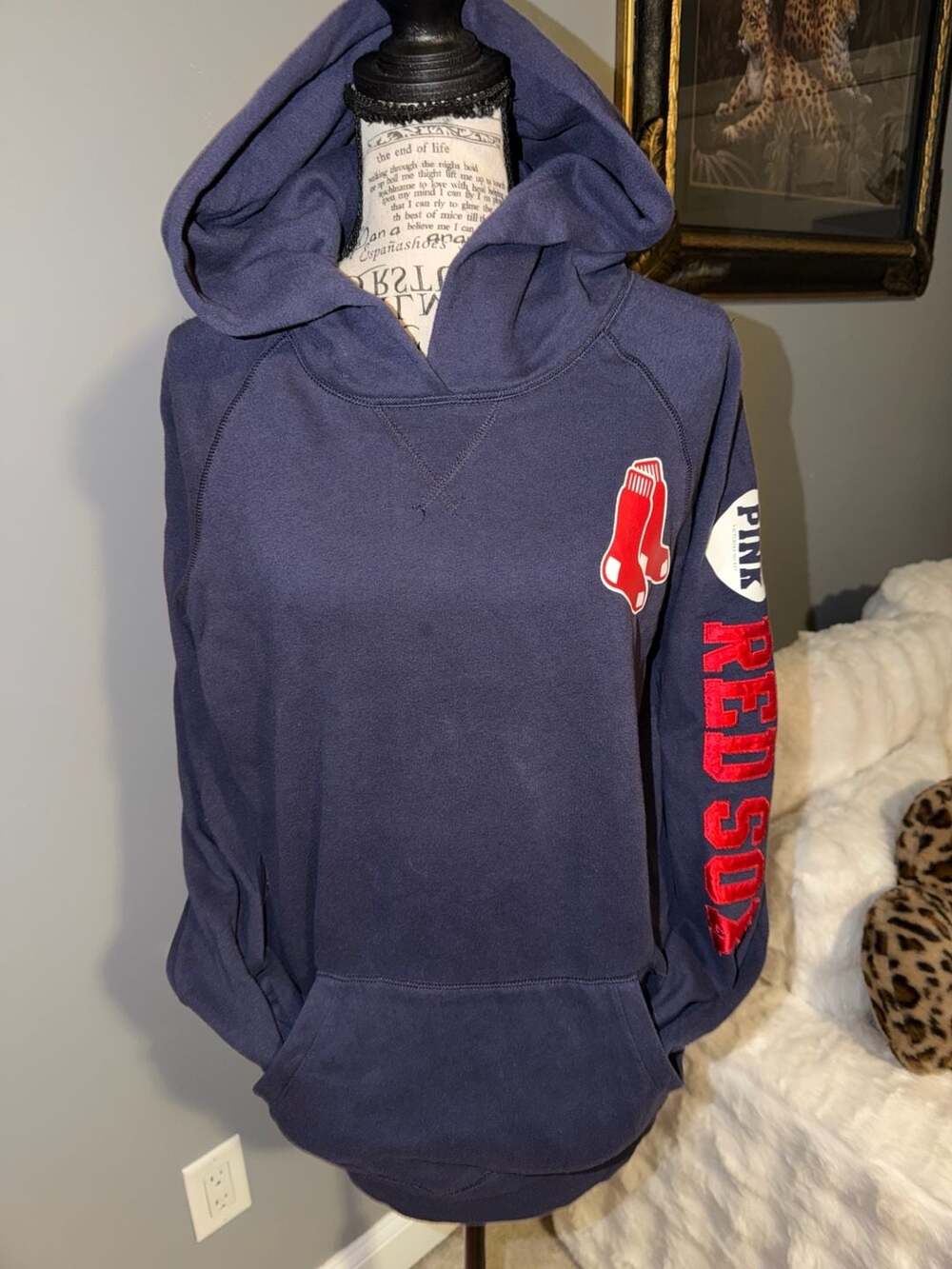 Y2K Victoria's Secret PINK MLB Boston Red Sox Hoodie Size Large